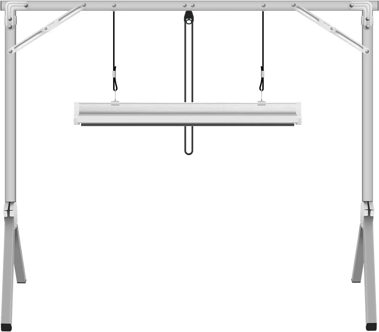 iPower 6400K T5 Fluorescent Grow Light System with Foldable Stand Rack for Indoor Plant Growing, 2 Feet, 24W Silver