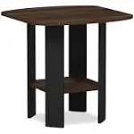 Furinno Simple Design End/SideTable, Columbia Walnut/Black