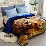 JYK Heavy Korean Faux Mink Fleece Blanket, 5 lb - 2 Ply Reversible 520GSM Silky Soft Plush Warm Blanket for Autumn Winte