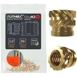 ruthex M3 Threaded Inserts VORON 100 Pieces RX-M3x5x4 Brass Heat Set Insert for Plastic Parts