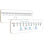 SCRIBBLEDO Dry Erase Number Line Board 4”x12” Inch Lapboard Double Sided White Board Featuring 0-10 Number Line On One Side 0-20 On The Other for Students Desk Whiteboard Math Manipulatives