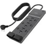 Belkin 12-Outlet Surge Protector Power Strip w/ 12 AC Outlets & 8ft Flat Plug, UL-listed Heavy-Duty Extension Cord for Home, Office, Travel, Computer, Laptop, Charger - 3,940 Joules of Protection