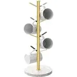 Gold Mug Holder Tree with Marble Base