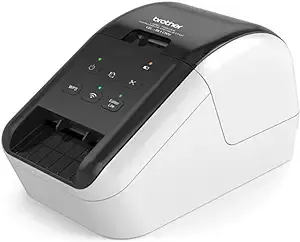 Brothe QL-810W Ultra-Fast Label Printer with Wireless Networking Direct Thermal Black/Red Labels