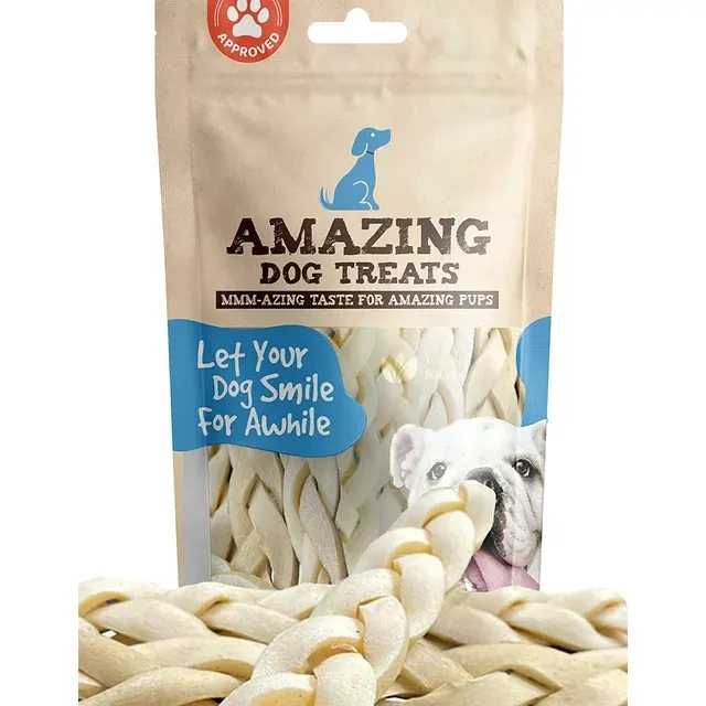 Amazing Dog Treats Beef Cheek Braided Dog Treats