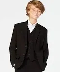 Calvin Klein Boys' Bi-Stretch Blazer Suit Jacket, 2-Button Single Breasted Closure, Buttoned Cuffs & Front Flap Pockets