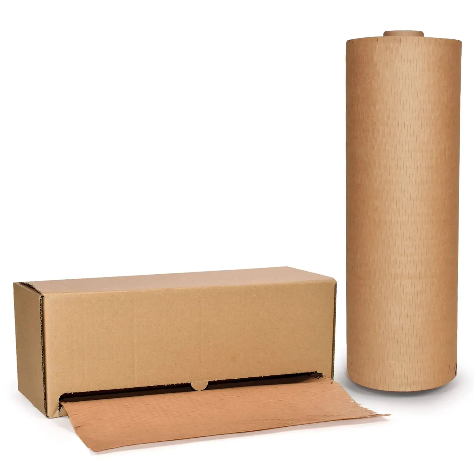 Premium Honeycomb Packing Paper 15" x 300 ft In Self-Dispensed Box By PackageZoom Kraft Honeycomb Wrap Roll For Fragile Items 80GSM Protective Honeycomb Cushioning Wrap For Packing, Shipping & Moving