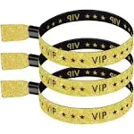 100 Pack VIP Cloth Wristbands for Events Color  Gold