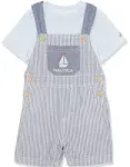 Nautica Baby Boys Sleeveless Striped Woven Oxford Shortall