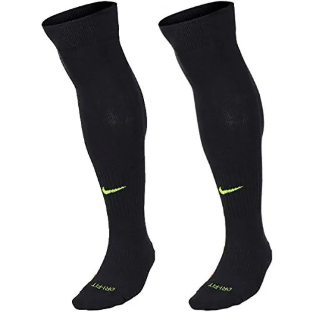 NIKE Classic OTC Over The Calf Soccer Football Socks Black Volt Mens 6- 8 MEDIUM