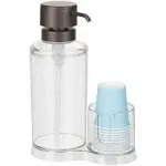 mDesign Plastic Refillable Mouthwash Dispenser/Cup Organizer