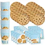 Milk and Cookies Birthday Tableware Kit for 16 Guests