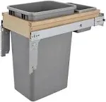 50 Qrt Top mount Waste Container w/Soft-Close (1-1/2" faceframe) - 12"W x 23.25"D x 21.75"H - Brown