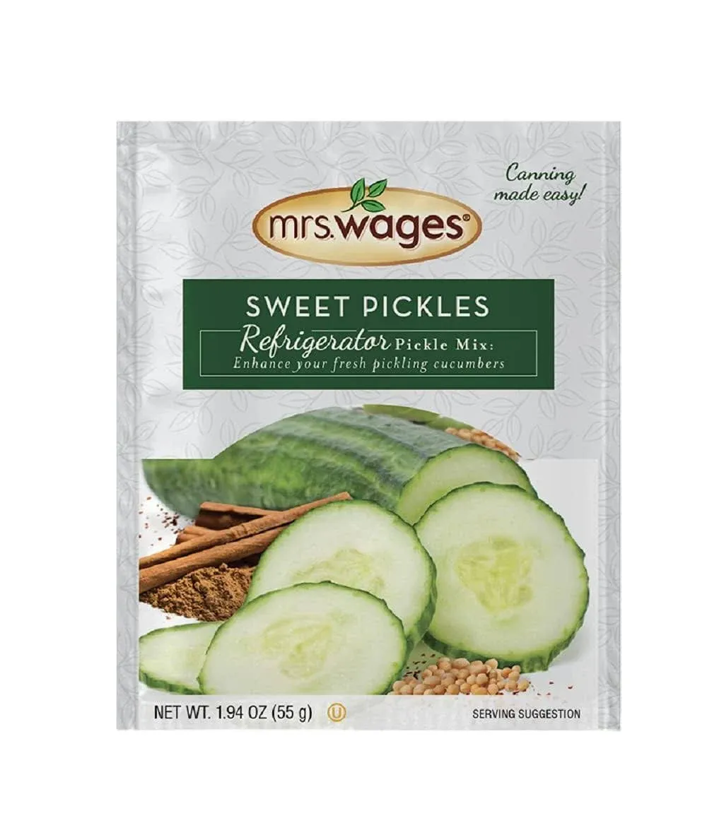 Mrs. Wages Refrigerator Pickle Seasoning Mix- Two 1.94oz. Packs (Sweet)