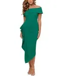 Betsy & Adam Off-The-Shoulder Ruffle Dress - Green - Size 10