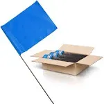 Blue Marking Flags 1000 Pack - 4x5-Inch Marker Flags - 15-Inch Wire - Small Yar