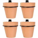  Metal Wall Ring Planters with Pots (4-Pack, 8-Piece 4-Inch Rings with Pots