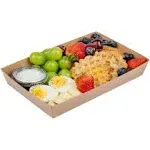 Restaurantware Matsuri Vision 9 x 6 x 1.5 inch Large Sushi Trays 100 Greaseproof Sushi Packaging Boxes - Lids Sold Separately Disposable Kraft Paper