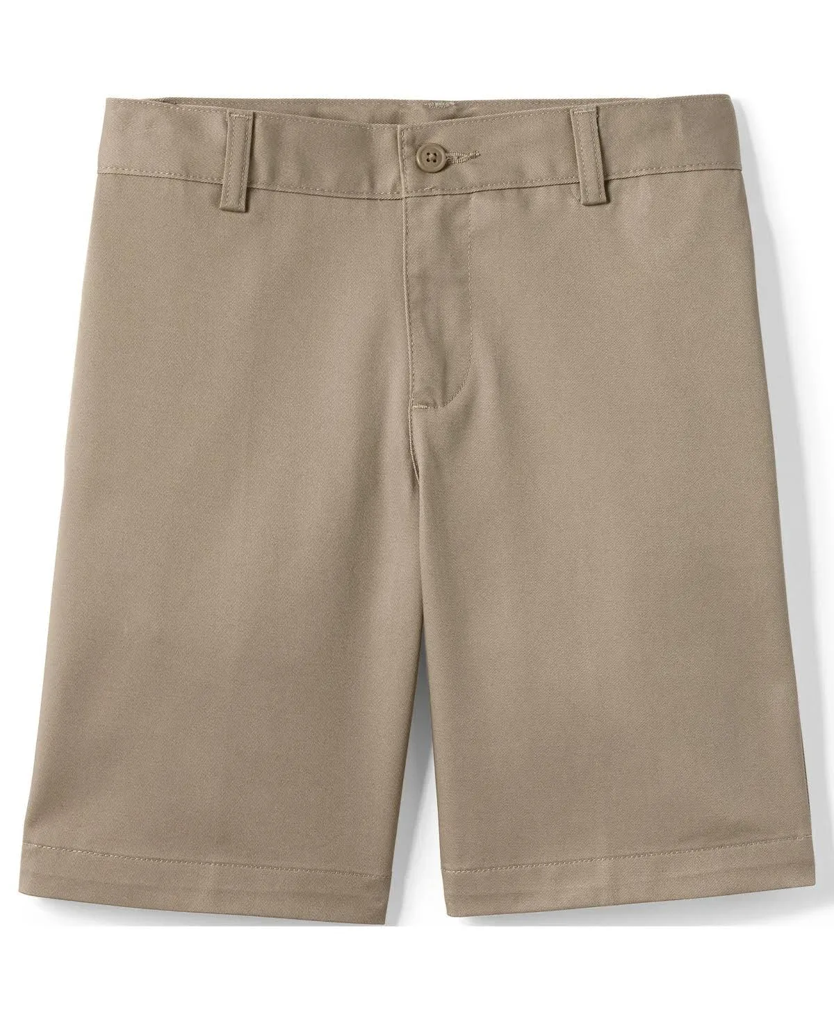 Lands' End School Uniform Boys Plain Front Blend Chino Shorts - 6 - Khaki