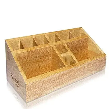 SplashSoup Small Multifunctiona<wbr/>l Bamboo Organizer | 9 x 4 x 4 inches, bamboo 