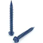 100 Qty 3/16" x 1-3/4" Hex Head Diamond Tip Concrete Screws to Anchor Masonry, Block & Brick (BCP487)