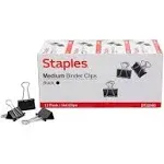 Staples Medium Binder Clips Bulk PK Blk 1 14" Size with 58" Capacity 144PK