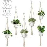 Auckpure 5 Pack Macrame Plant Hangers