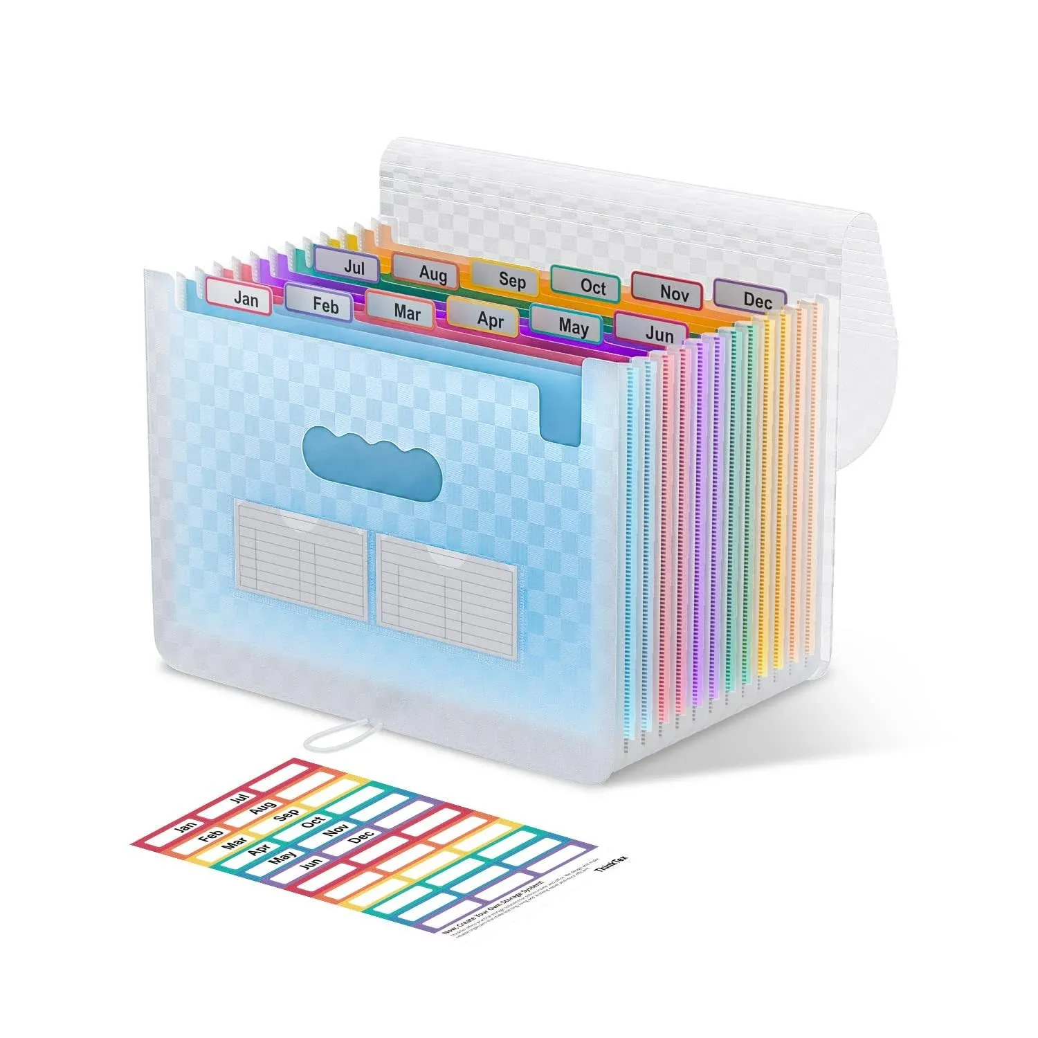 Thinktex Accordian File Organizer 12 Pockets Expanding File Folders Portable Monthly Bill Receipt Organizer