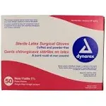 Dynarex Surgeon's Latex Ster Gloves Powder-Free - 6.5 - 50/Box