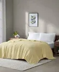 Madison Park Freshspun Basketweave Cotton Blanket - Full/Queen - Khaki