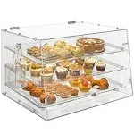 ROVSUN 3 Tier 21 Inch Bakery Pastry Display Case Countertop