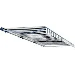 ALEKO 120-in Wide x 96-in Projection x 10-in Height Metal Gray / White Striped Motorized Retractable Patio Awning Lowes.com