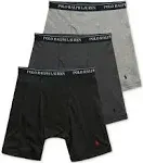 Polo Ralph Lauren Men's Classic Fit Cotton Boxer Briefs, Trunks & Long Leg Available (3 Pack)