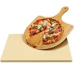 Augosta AUGOSTA Pizza Stone for Oven and Grill, Free Pizza Scraper (Not Included Pizza Peel Paddle), Durable and Safe Baking Stone for Grill (16" x 14" + Pizza Scraper)