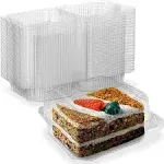 MT Products Clear Plastic Square Hinged Food Container (Deep) - Pack of 50