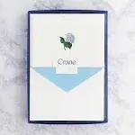 Crane & Co. Hand Engraved Blue Hydrangea Note (RF1407), Pack of 10