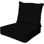 Outdoor Deep Seating Lounge Chair Cushion - Sunbrella Canvas Black