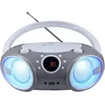 Singing Wood Sbx030btl-gr CD/Radio Boombox with LED Lighting - Space Gray