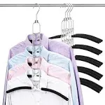 Mastom 4 Pack 5 in 1 Space Saving Hangers Multilayer Metal Clothes Hanger Space Saver C