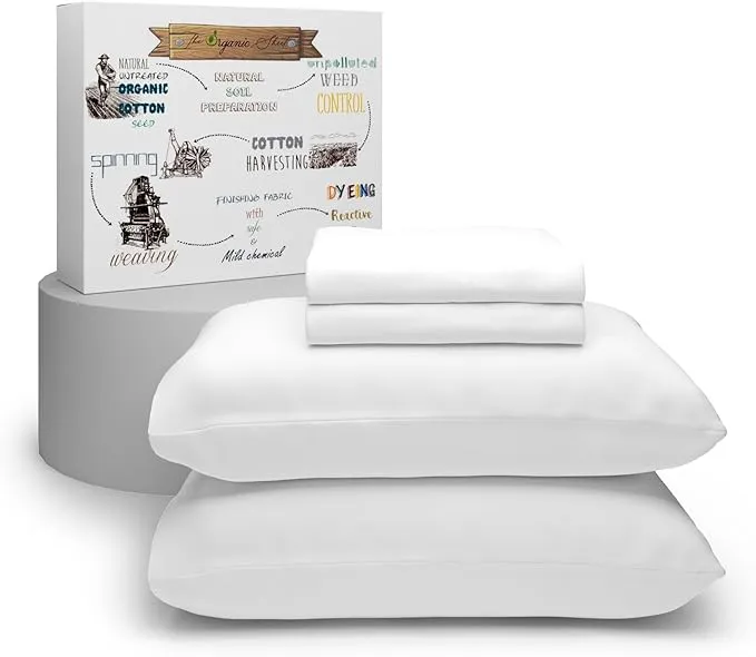 Purity Home Organic Cotton 300 Thread Count Percale Sheet Set