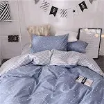 VM VOUGEMARKET 3 Piece Duvet Cover Sets Queen,100% Cotton Constellation Patte...