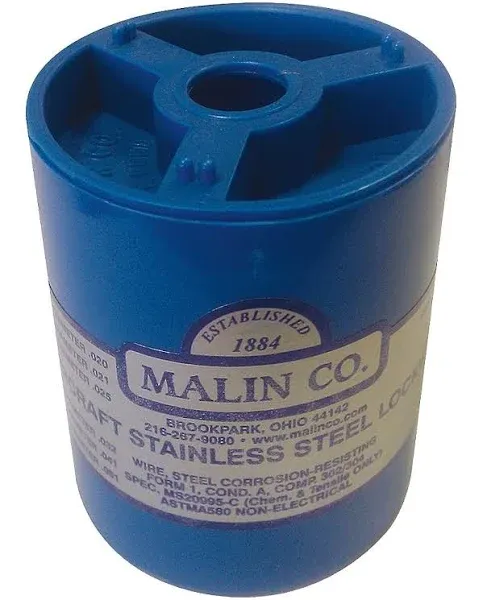 Malin - MS20995C Stainless Steel Safety Wire Lockwire, Canister, 0.025 Dia, 596 ft.