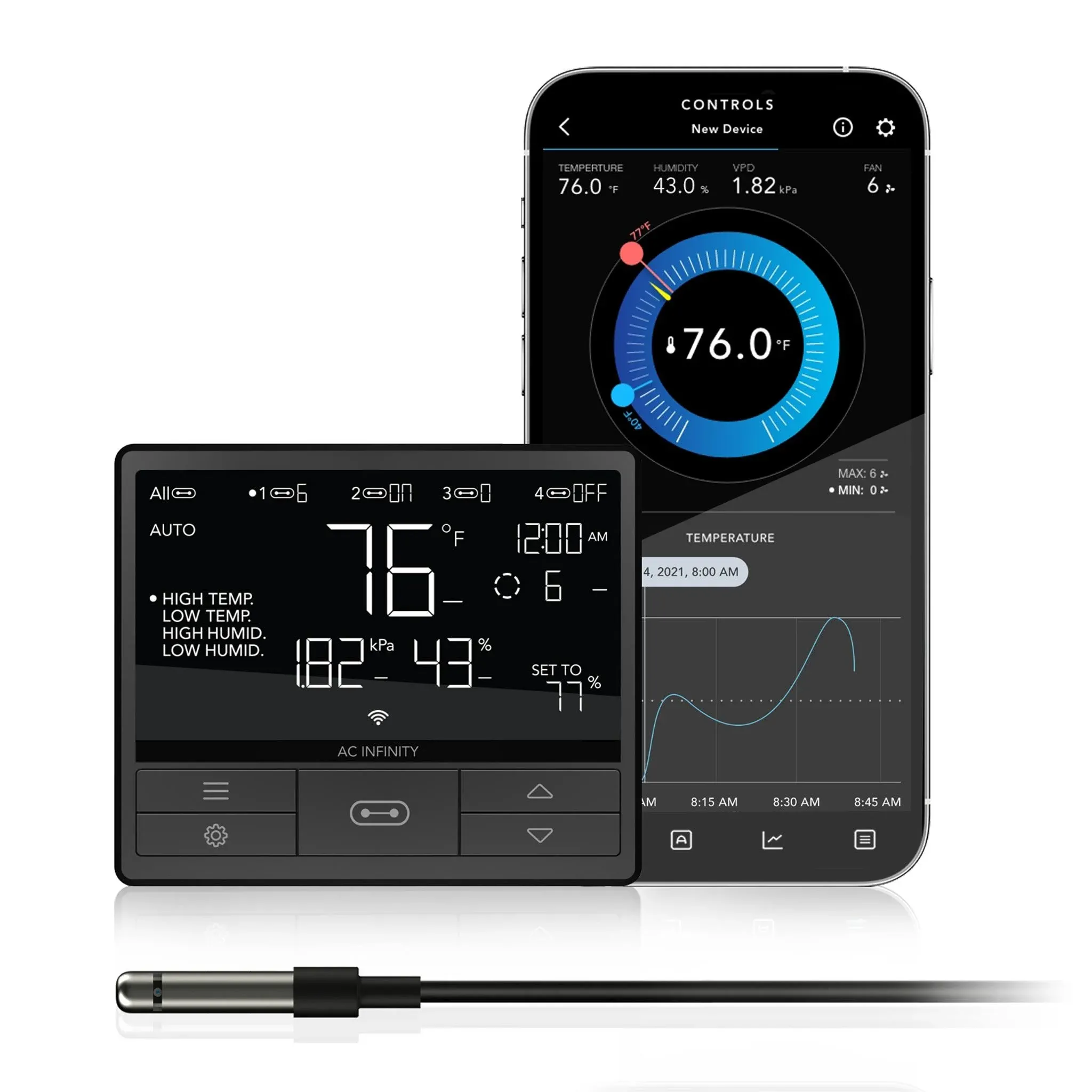 AC Infinity Controller 69, Smart Environmental Controller with Temperature, Humidity, Timer, Cycle, Schedule Controls, for Grow Tent Cooling Ventilation Lighting