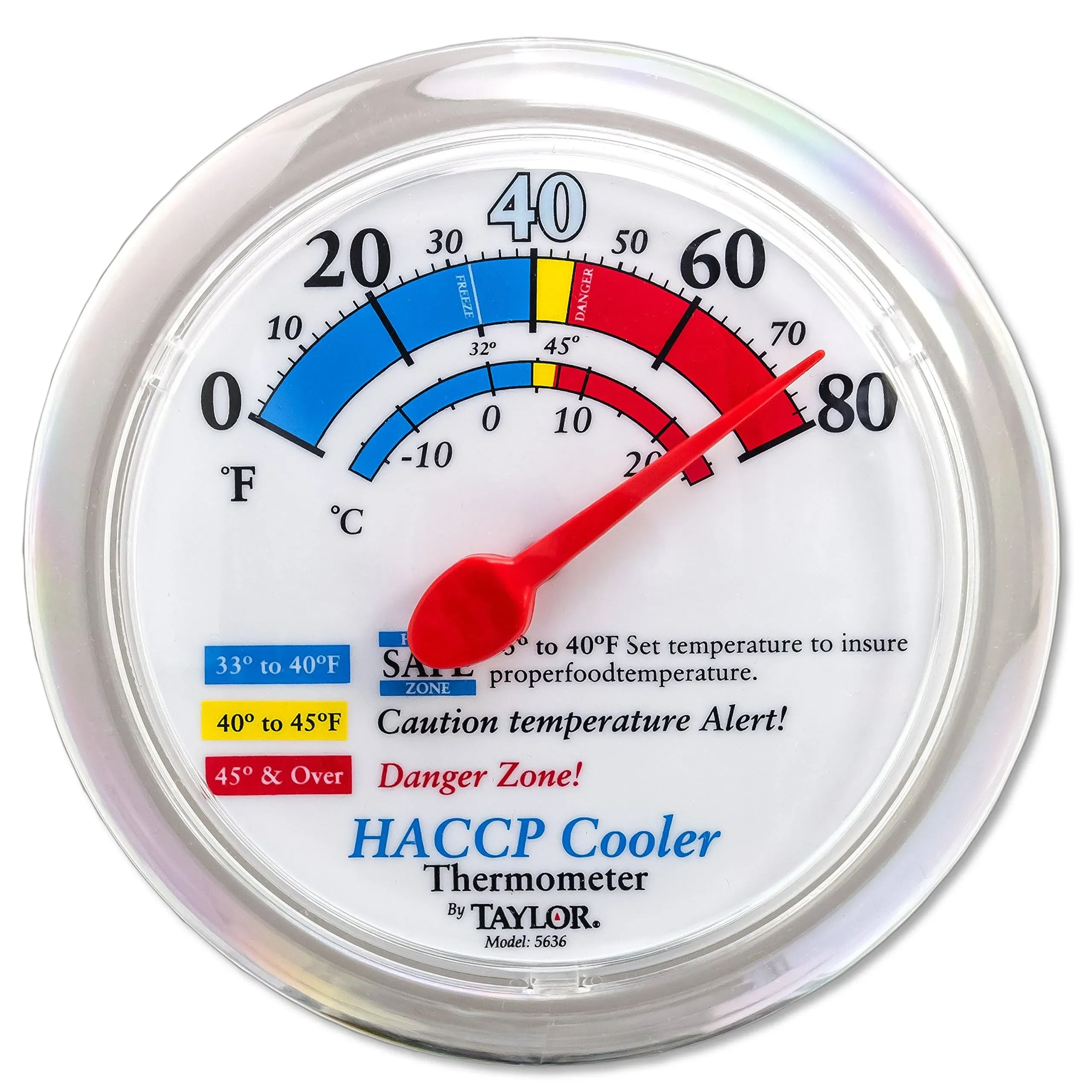 Taylor 5636 6" HACCP Cooler / Freezer Wall Thermometer