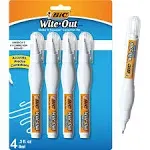 Bic - Wite-Out Shake 'N Squeeze Correction Pen, 8 mL, White, 4/Pack