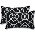 Kirkland Black Rectangular Throw Pillow Set of 2, 18.5"x11.5"x5" - Mediterranean - Decorative Pillows - by Pillow Perfect Inc | Houzz