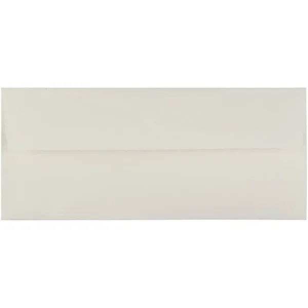 JAM Paper Strathmore Open End #10 Business Envelope, 4 1/8" x 9 1/2", Natural White Wove, 50/Pack (34992I)