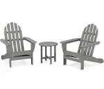 POLYWOOD Classic Adirondack 3-Piece Set - Slate Grey