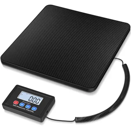 Fuzion Digital Shipping Scale, 10g High Accuracy! 440lbs Postal Scale, Hold/Tare Function, Manual/Auto Off LCD Display, Lightweight Scale for Packages/Luggage/Home, Battery & AC Adapter Included