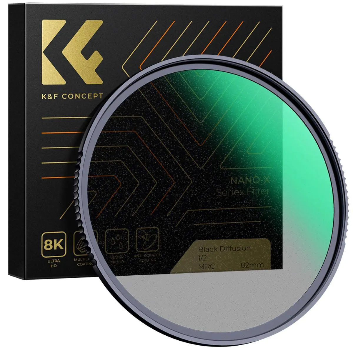 82mm Black Pro-Mist Filter 1/2 Special Effects Filter Ultra-Clear Multi-Layer Coated, Waterproof, Scratch-Resistant, Anti-Reflection Nano-Xcel Series